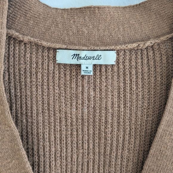 Madewell Brown Ribbed Button-Front Cardigan - Picture 4 of 5